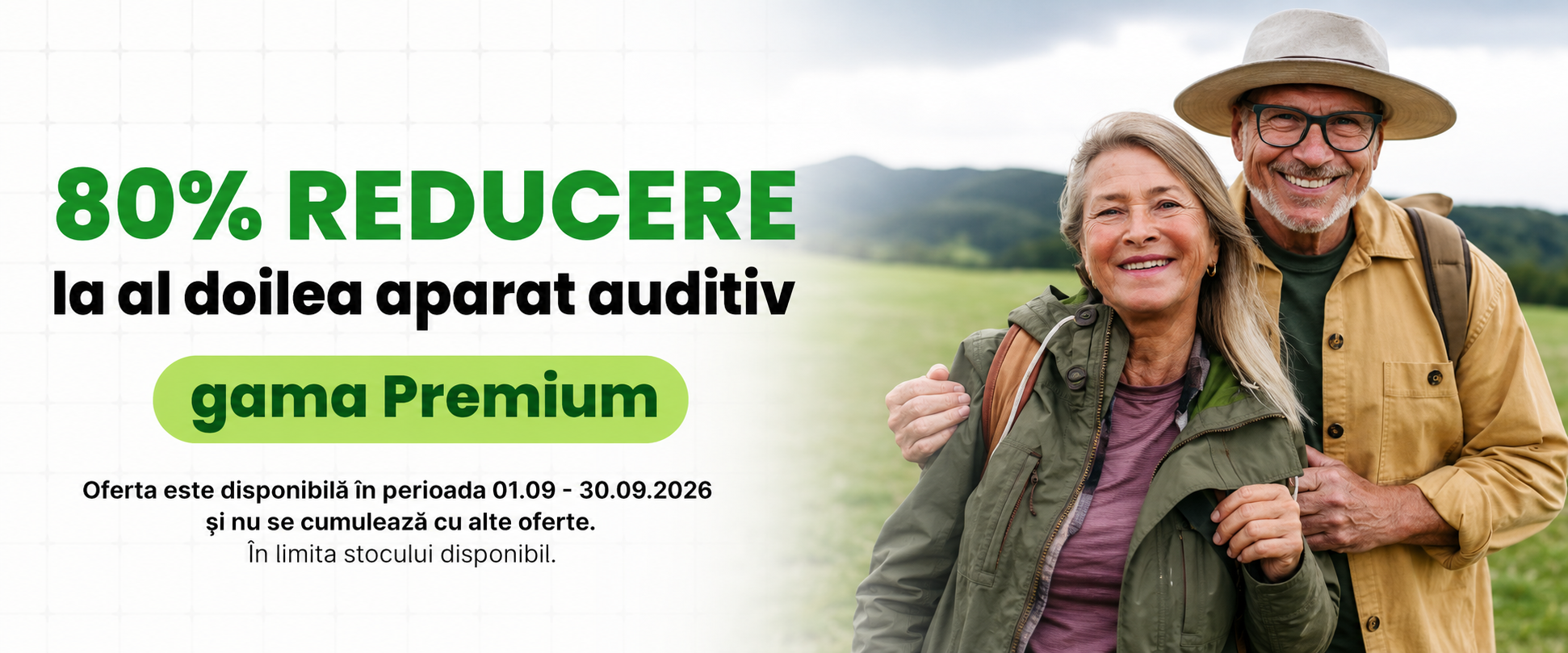 80% reducere la al doilea aparat auditiv, gama Premium